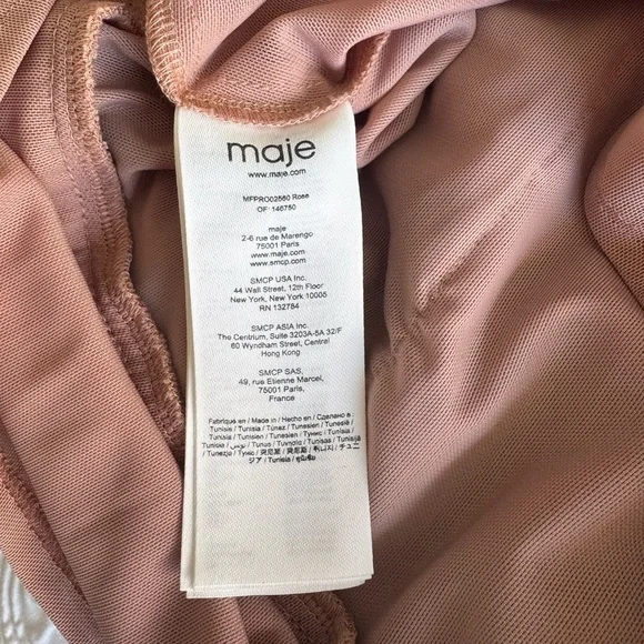 Maje Rosina Lamé Ruched Dress Barbie Wedding Events Size 34 NWT - Picture 13 of 15